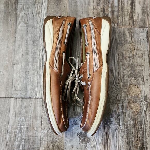 Sperry Top Sider Tan Leather Loafers Size 8.5M - Picture 4 of 8